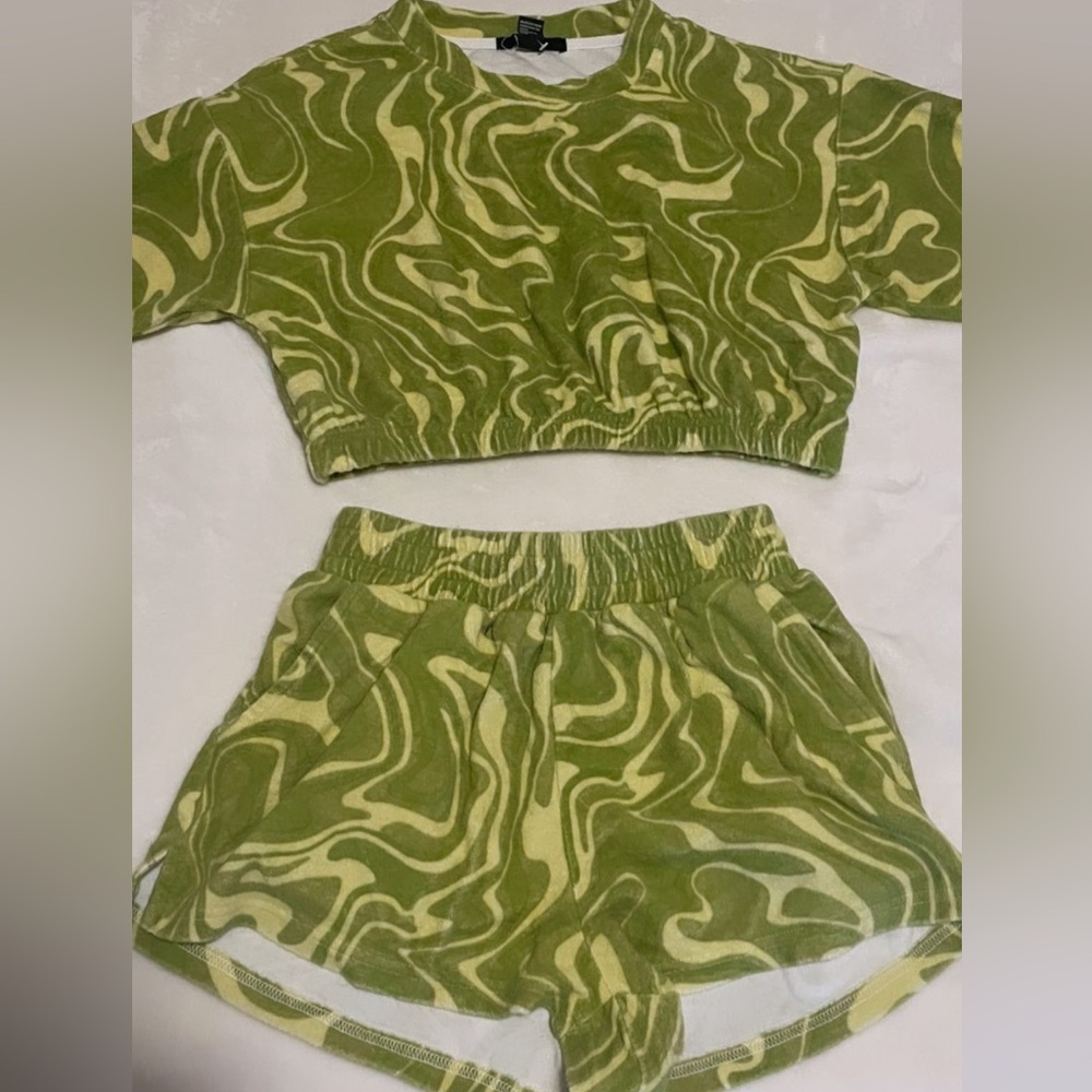 2X Forever 21 Terry Cloth swim suit cover 2-Piece Set